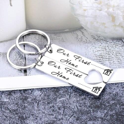 A Pair First Home New Home Keychain New House Housewarming Gift for New Home Owners Couple Son Daughter Wedding Gifts