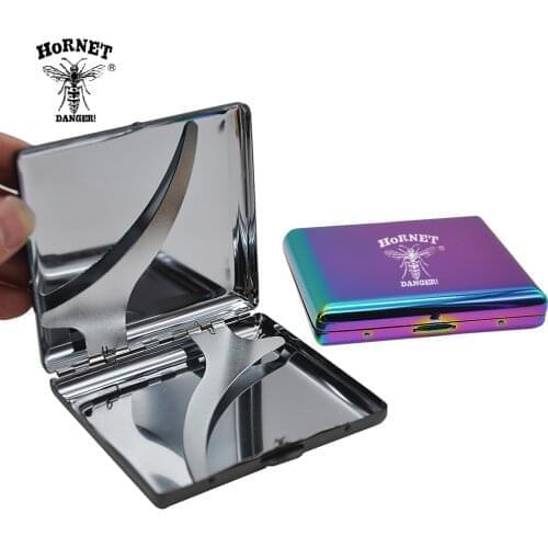 HORNET 1pcs Zinc Alloy Cigarette Case Hold Mens Gift 20pcs Cigarette Case Business Men Cigarette Case Gadget Smoker Smoking Too