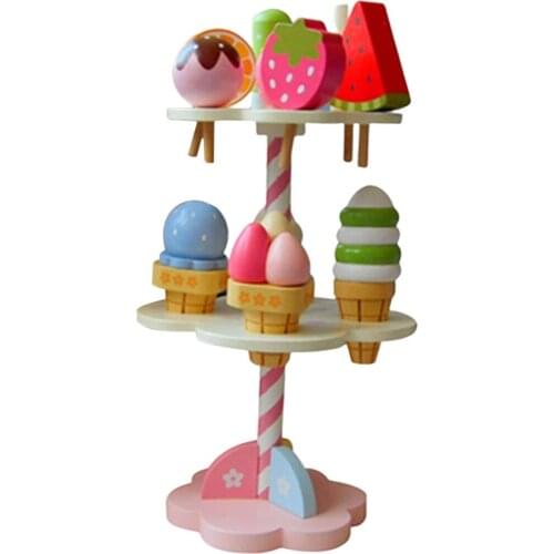 Wooden Ice Cream Toy Role Play Toys Kitchen Toys Preschool Early Developmental Educational Toy