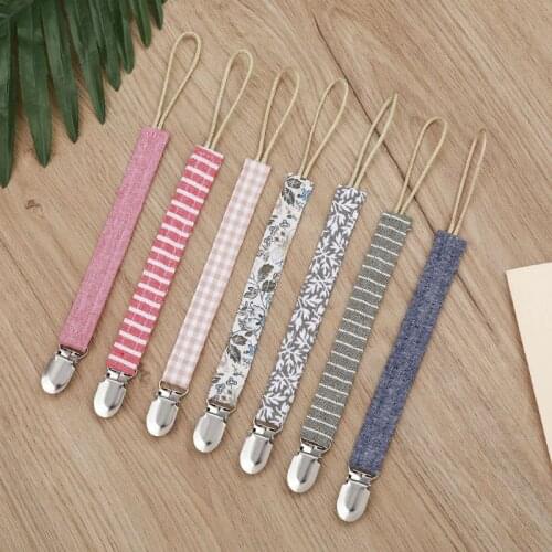 Children Pacifier Holder Clips Soother Holder Cotton Linen Baby Pacifier Clip Pacifier Chain Dummy Clip Nipple Holder for Nipple