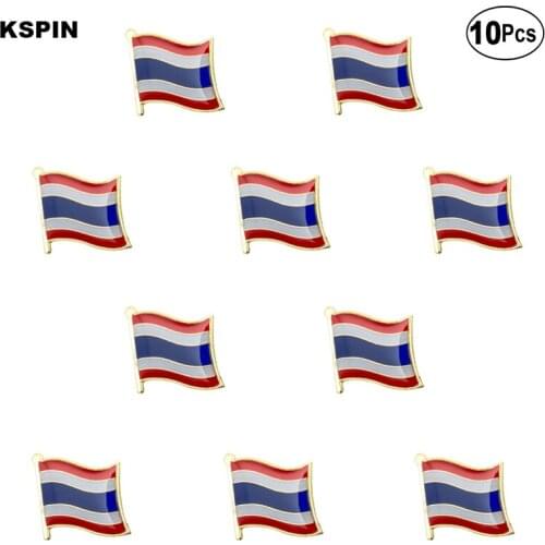 Thailand Flag Lapel Pin Flag badge Brooch Pins Badges 10Pcs a Lot