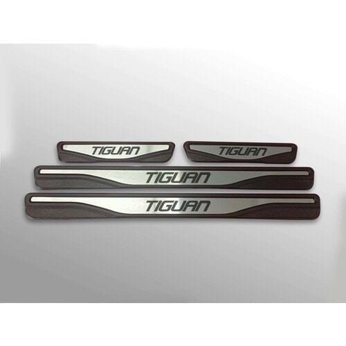 Roxform Chrome Door Sill Protection Lath 4 Piece Car Exterior Accessories Tuning For VW Tiguan 2 2016 2017 2018 2019 2020 2021