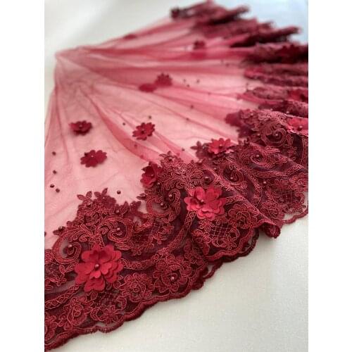 3D Sultan Ruched Luxury Bridal Veil Belt Gloves Complete Set Red Burgundy Henna Night Wedding Bride Getting Accessory 2021 Groom