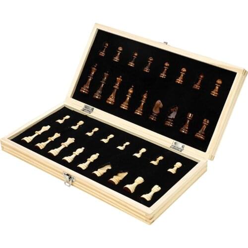 39cm Magnetic Chess Set Folding Magnetic Wooden Chess Board Set with Chess Pieces Board Educational Toys for Adults Kids