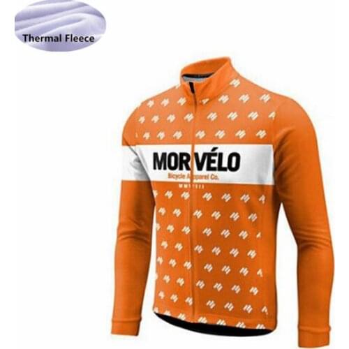 2018 MORVELO Winter thermal fleece men cycling jersey mtb Bike long Sleeve maillot ropa ciclismo quick dry cycling clothing