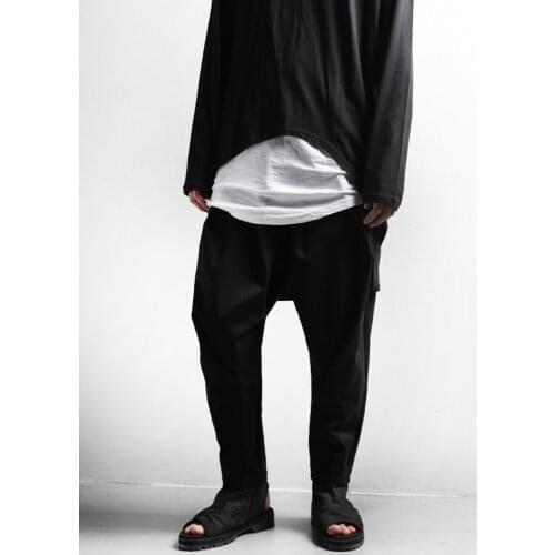 Spring and autumn mens pants new trend casual slacks Harlan pleated personalized large mens pants