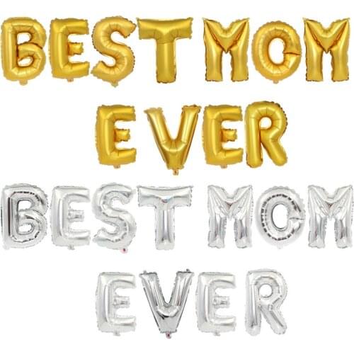 Mothers birthday party balloon set 16 inch best mom ever aluminum foil balloons mothers day party decoration balloons