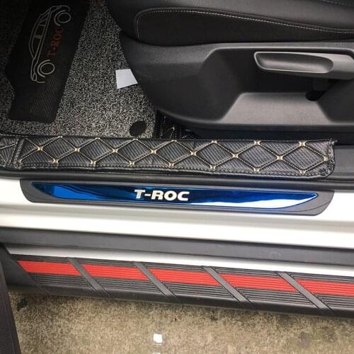 For 2017 -18 T-ROC TROC T ROC Stainless steel Scuff Plate Door Sill Guard Pedal Cover Trim Car Styling Accessories
