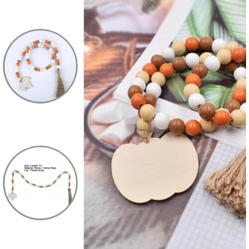 Durable Natural Tassel Bead String Wall Hanging Decoration Grass Tree Linen Rope Bead String Exquisite for Halloween
