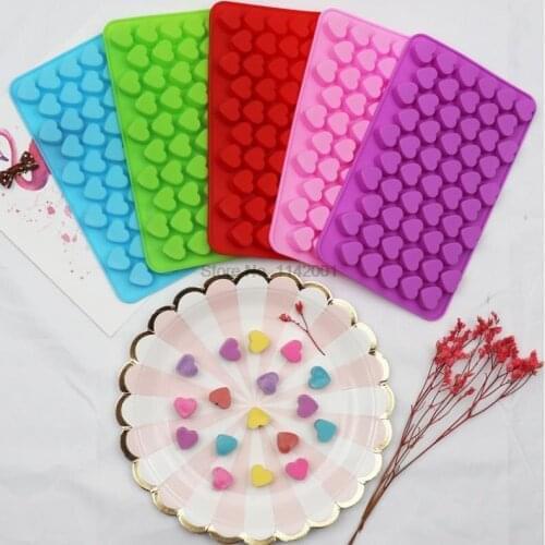 100pcs 55 Cavity Love Heart Silicone Mould Cake Decorating Tools Love Heart Cake Mold Bakeware Form For Soap Mousse Pastry Tools