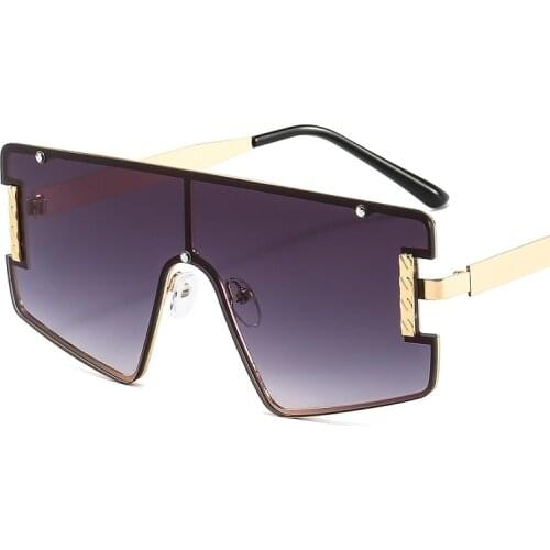 2021 New Arrival Luxury Shield Sunglasses Men Women Goggle PC Gradients Lens Golden Frame Brand Designer High-End Sun Glasses