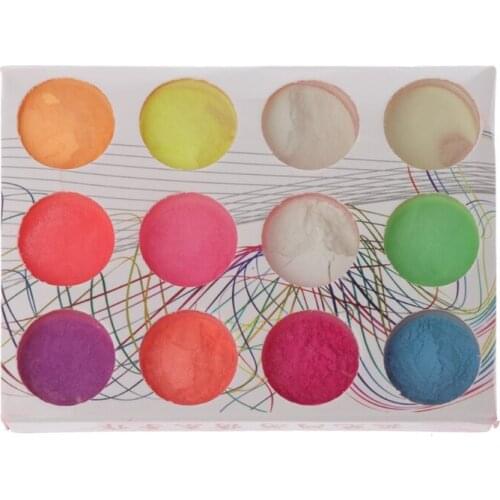 83XC 12 Colors Fluorescent Super Bright Glow-in-the-Dark Powder Pigment DIY Jewelry