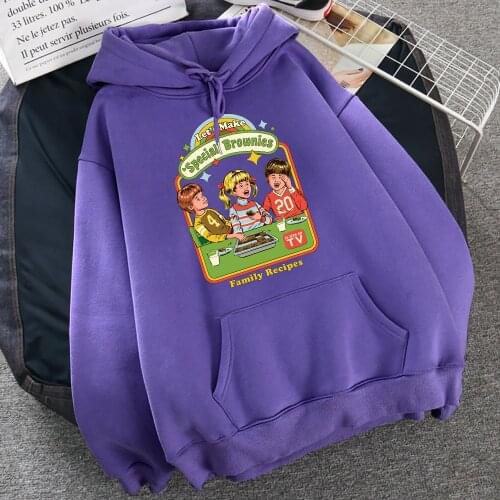 Lets Make Brownies Creativity Print Sweatshirt Women simple Crewneck Hooded Street Oversize Hoodies Hip Hop Autumn Fleece Tops