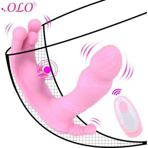 OLO 2 Type 7 Modes Wearable Panty Dildo Vibrator Sex Toys for Women Vaginal Clitoral Anal Stimulator Erotic Toy