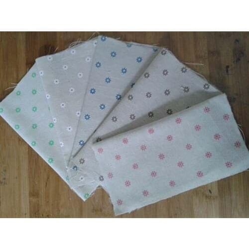 YY DIY! 24x25cm 5pcs Vintage Zakka Colorful Chrysanthemum cotton linen fabric DIY cotton linen fabric