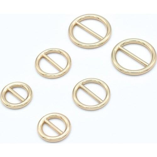 Gold Adjustable Belt Buckle Slide Buckles Round Metal Purse Clasp Buckle Bag Strap Buckle Buckle Handbag Webbing