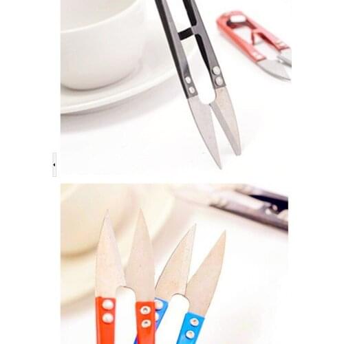 1Pcs new Multicolor Vintage Trimming Sewing Scissors Nippers U Shape Clippers Stainless Steel Embroidery Craft Scissors Tailor