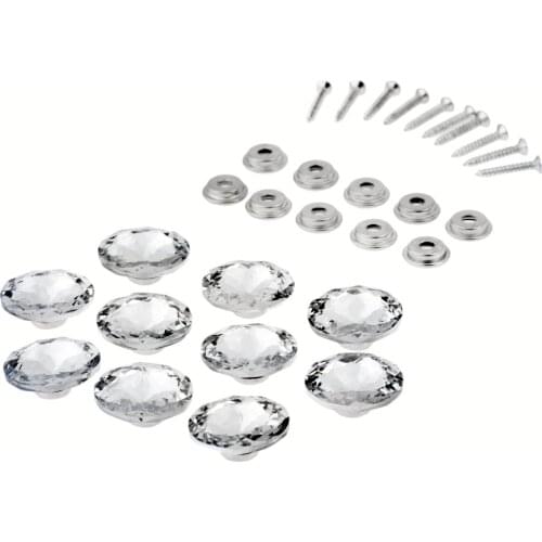 10Pcs 25mm Shiny Diamond Crystal Glass Upholstery Nails Button Tacks Studs Pins Sofa Wall Decoration Furniture Accessories