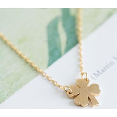 10pcs/Lot of Lucky Clover Pendant Necklace Silver Gold Rose Gold Color Charm Women Jewelry Free Shipping Wholesale