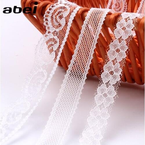 10Yards White Lace Trims 13/15/25mm lace ribbon DIY Clothing accessories Floral wrapping tape material Scrapbooking Decors