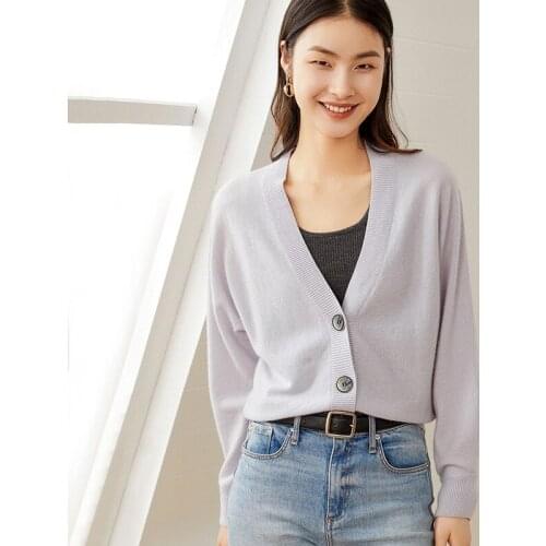 High Quality Sweaters 2021 Winter Women Jackets V-neck Loose Cardigans 100% Goat Cashmere Knitted Sweater for Female Fashion Top