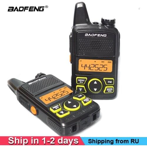 2pcs BAOFENG T1 MINI Two Way Radio BF-T1 Walkie Talkie UHF 400-470mhz 20CH Portable Ham FM CB Radio Handheld Transceiver