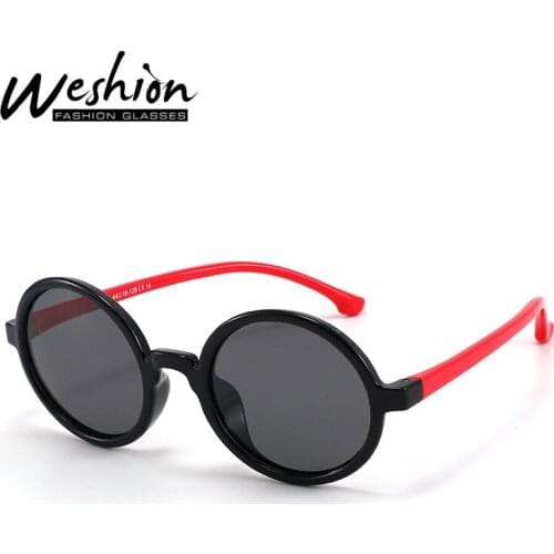 2021 Round Polarized Kids Sunglasses Boys 2-7 Years Cute Children Girls Sun Glasses Silicone Flexible Frame Glasses Accessories