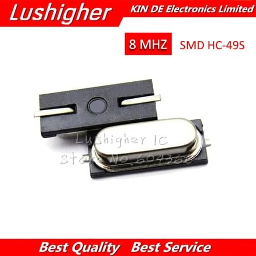 20pcs SMD HC-49S 8MHz 8.000mhz 20ppm 20pF Quartz Resonator Crystal