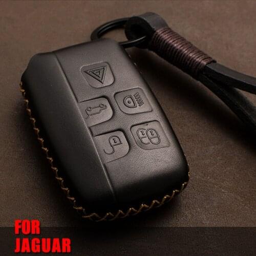 For Jaguar XE XJ XJL XFL XEL XF F-PACE C-X16 V12 Guitar F X Type Genuine Leather Car Remote Key Fob Shell Cover Case Key Holder