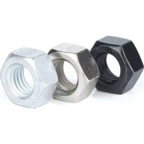 Carbon Steel Black Hex Nut Metric Thread Hexagon Nut M2 M2.5 M3 3.5 M4 M5 M6 M8 M10 M12