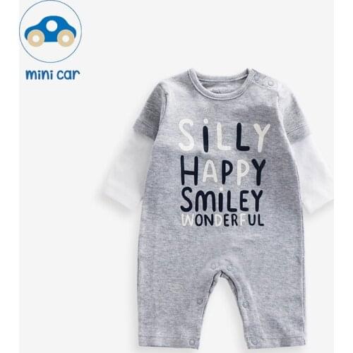 Car boy baby romper spring and autumn bodysuit baby going out to climb hip suit full moon clothes man