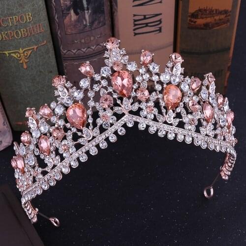 Baroque Luxury Crystal Bridal Crown Tiaras Vintage Big Rhinestone Diadem Tiara for Women Bride Headband Wedding Hair Accessories