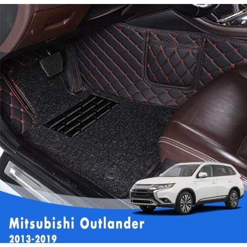 For Mitsubishi Outlander 2020 7 Seats Luxury Double Layer Wire Loop Car Floor Mats Auto Interior Accessories Rugs