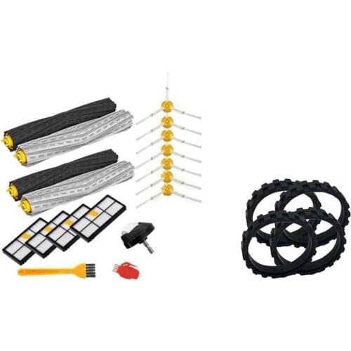 1 Set Brush HEPA Filters Spare Parts Replacement Kit & 4 Pcs Tires For IROBOT ROOMBA Robot Vacuum Cleaner Wheels Series