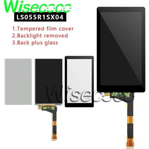 Wisecoco 5.5 inch 2K Wanhao D7 Photon LCD Screen +Tempered Protective film +Back Glass Assembly LS055R1SX04 Display Panel