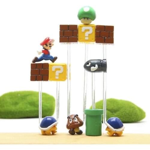 Classic Landscaping Decorations Super Mario Bullet Mushroom Turtle Wall Well DIY Hand Landscaping Doll Desk Fish Tank Ornament