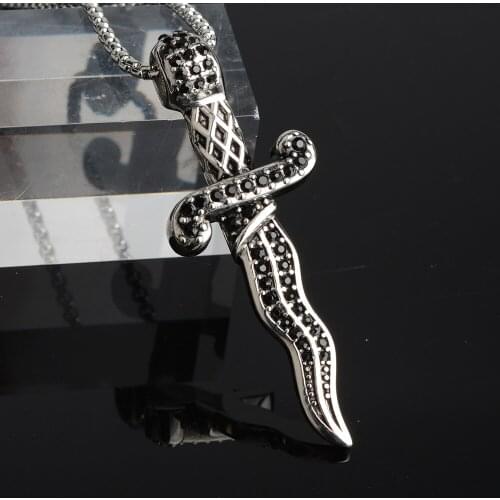 Fashion Female dropshipping 316L Stainless Steel Jesus Cross Pendant Necklace Full Of Zircon Jewelry For Men/Women