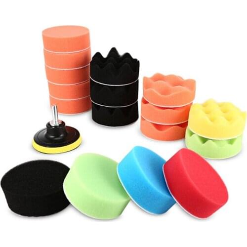 New 19PCS 3 Inch Polishing Pad Sponge Buff Buffing Kit Set For Car Polisher 80mm
