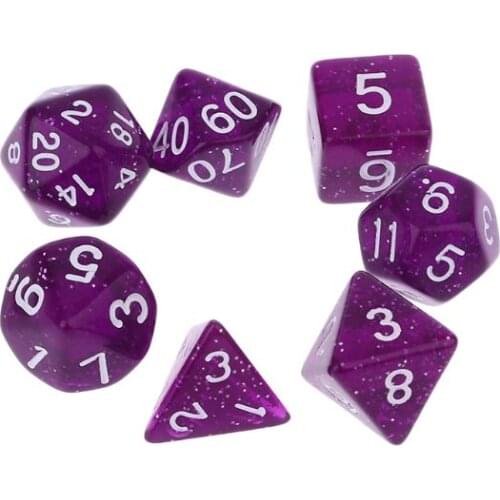 New 7pcs Sided Dice D4 D6 D8 D10 D12 D20 Dungeons & Dragon D&D RPG Poly Table Board Game Set