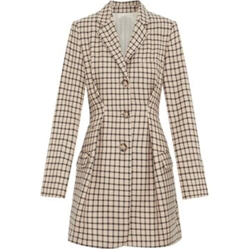 Ma2021 spring new A-line slim Plaid waist dress mbo4drs043