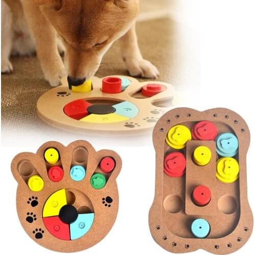 Educational Feeding Game Paw Pet Puzzle Toy Food Treated Wooden Paw Shape Toy Pet Toy Paw Toy Wooden Paw Shape