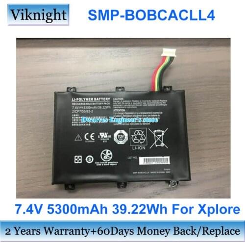 Genuine SMP-BOBCACLL4 Laptop Battery 7.4V 5300mAh 39.22Wh 21-93042-01 2ICP7/55/63-2 For Xplore B10 IX101B1 D10 IX101B1 Tablet