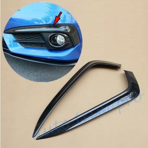 2X Carbon Fiber Front Fog Light Lamp Eyebrow Cover Trim Fit For Civic Sedan 10th 2016 2017 2018 Foglight Accessories Decorate