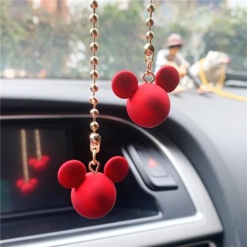 Car Interior Decoration Pendant Cute Mick Mouse Rearview Mirror Pendant Decoration For Car Goods Car Interior Accessories