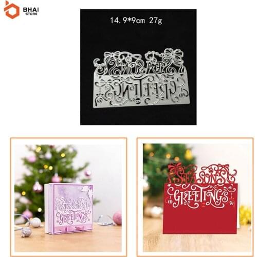 Christmas Greeting Metal Cutting Dies Scrapbook Paper Card DIY Embossing Decoration Stencil Blade Punch Crafts Dies 2021 New