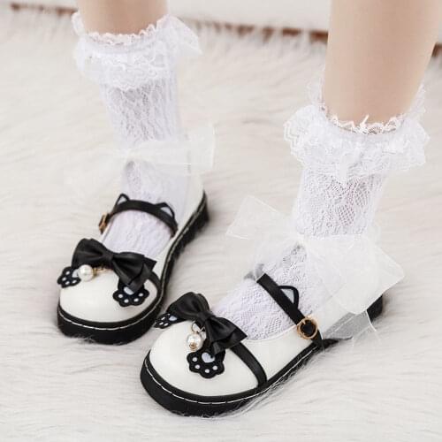 Japanese College Student Girls Round Toe Buckle Straps Bow Shoes Lolita JK Commuter Uniform PU Leather Shoes zapatos mujer 2021