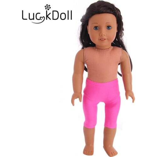 Luckdoll Rose Cropped Pants Fit 18" American Doll, Best Holiday Gift for Children