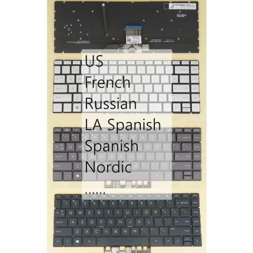 US FR RU LA SP NE SD Keyboard For HP L12733- 001 B31 051 251 161 071 DH1, L12734-071 001, L30311-001, NSK-XBABW HPM17K6 Backlit
