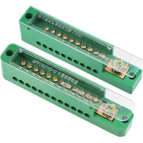 Uxcell 1 Inlet 4/6/8/10/12/16 Outlet Terminal Strip Blocks Single Phase Distribution Block for Gate Motors and Outbuildings
