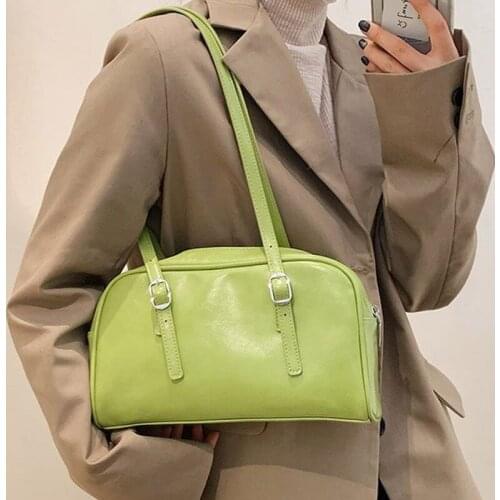 Vintage Women Shoulder Bag Luxury Women Bag Solid Color Spring Armpit Bags Fashion Soft Leather Single Shoulder Purse Bolso Sac